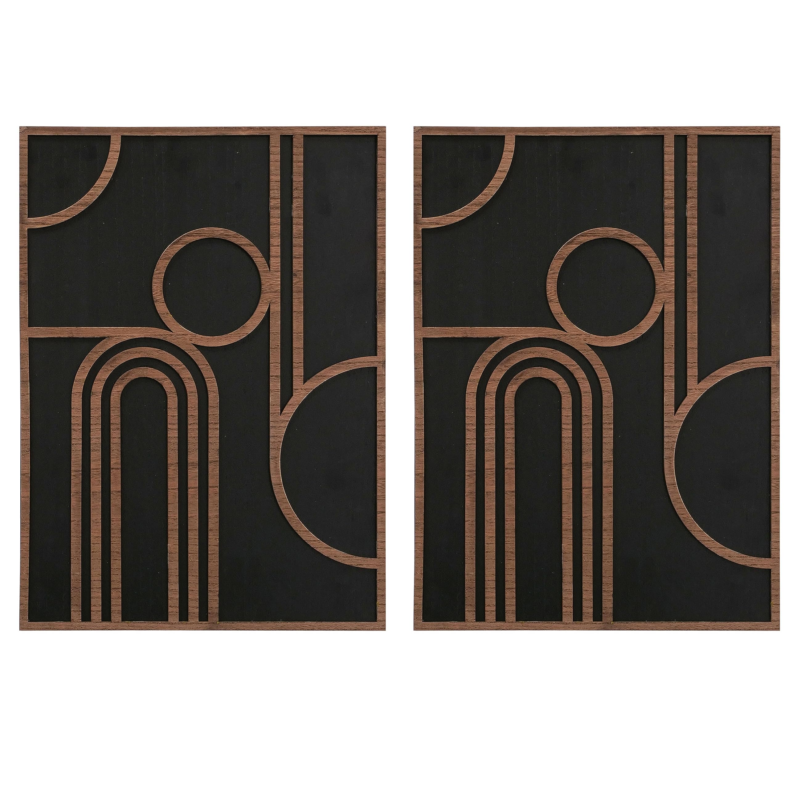 Amazon.co.jp: Modernist Home アールデコ壁彫刻 2個セット 彫刻木製